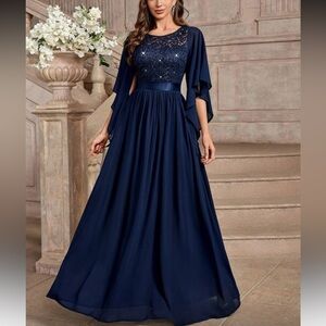 Elegant Navy Blue Maxi Dress